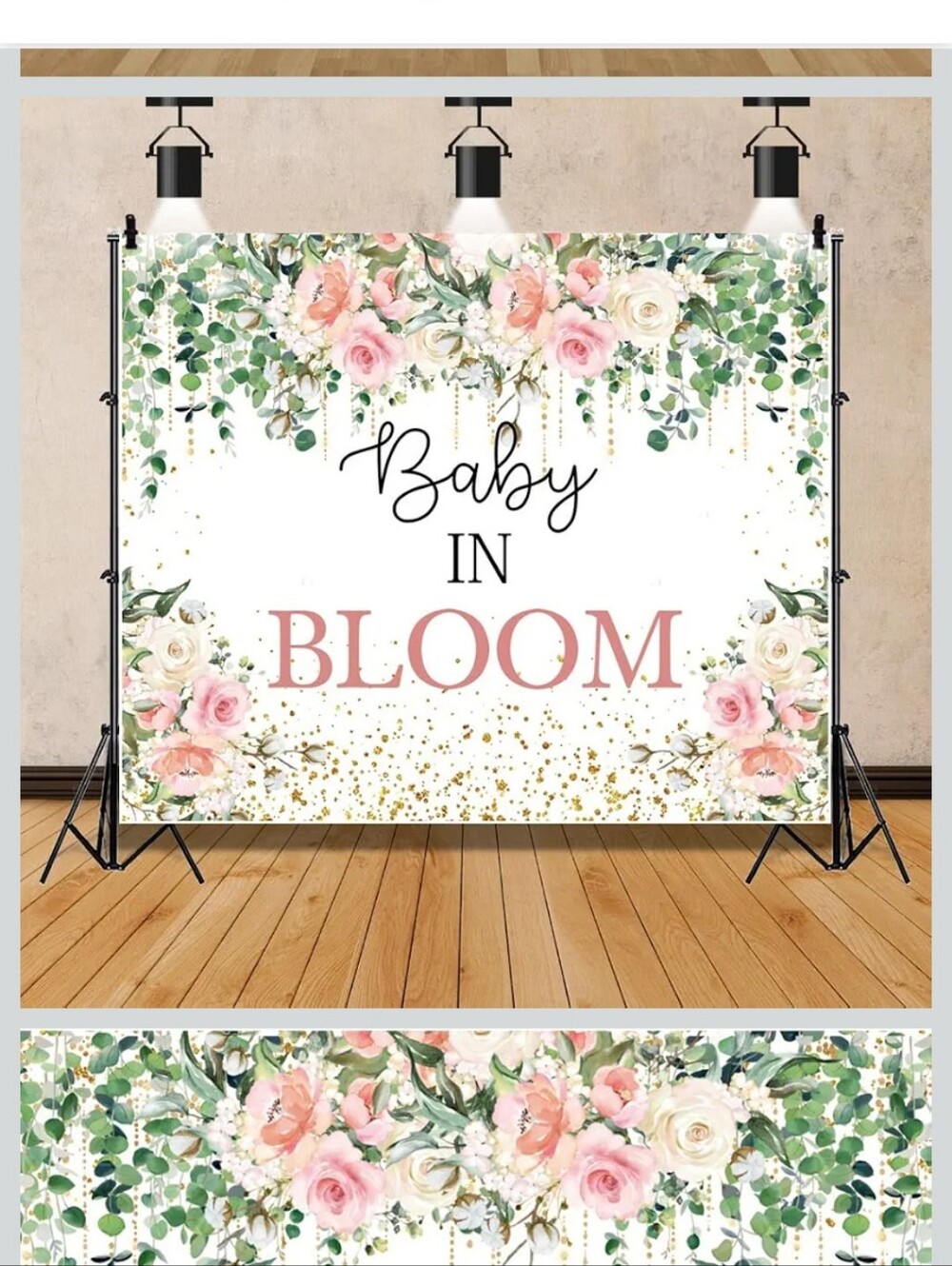 Baby in Bloom Baby Shower Backdrop & Accessories